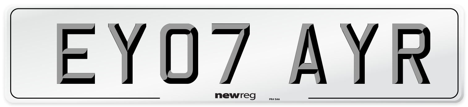 EY07 AYR Number Plate from New Reg